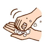 指先を洗う　The tip of a finger is washed